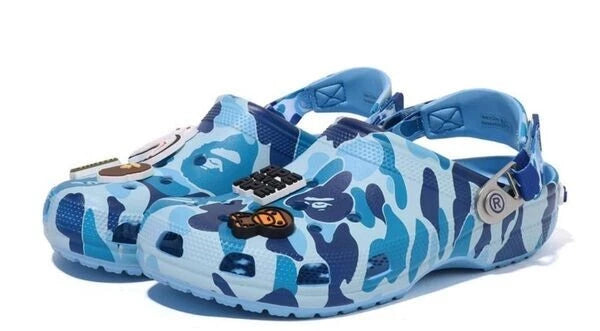 A Bathing Ape Clog "Blue Camo" sneakers